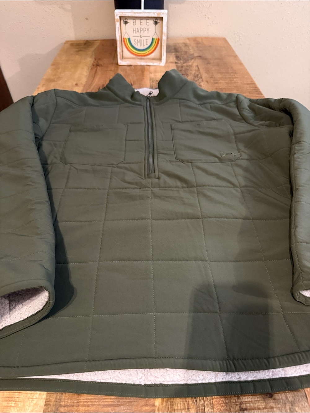 Under Armour Olive Green Quilted 1/4-Zip Pullover NWOT
